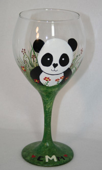 Panda wine glass