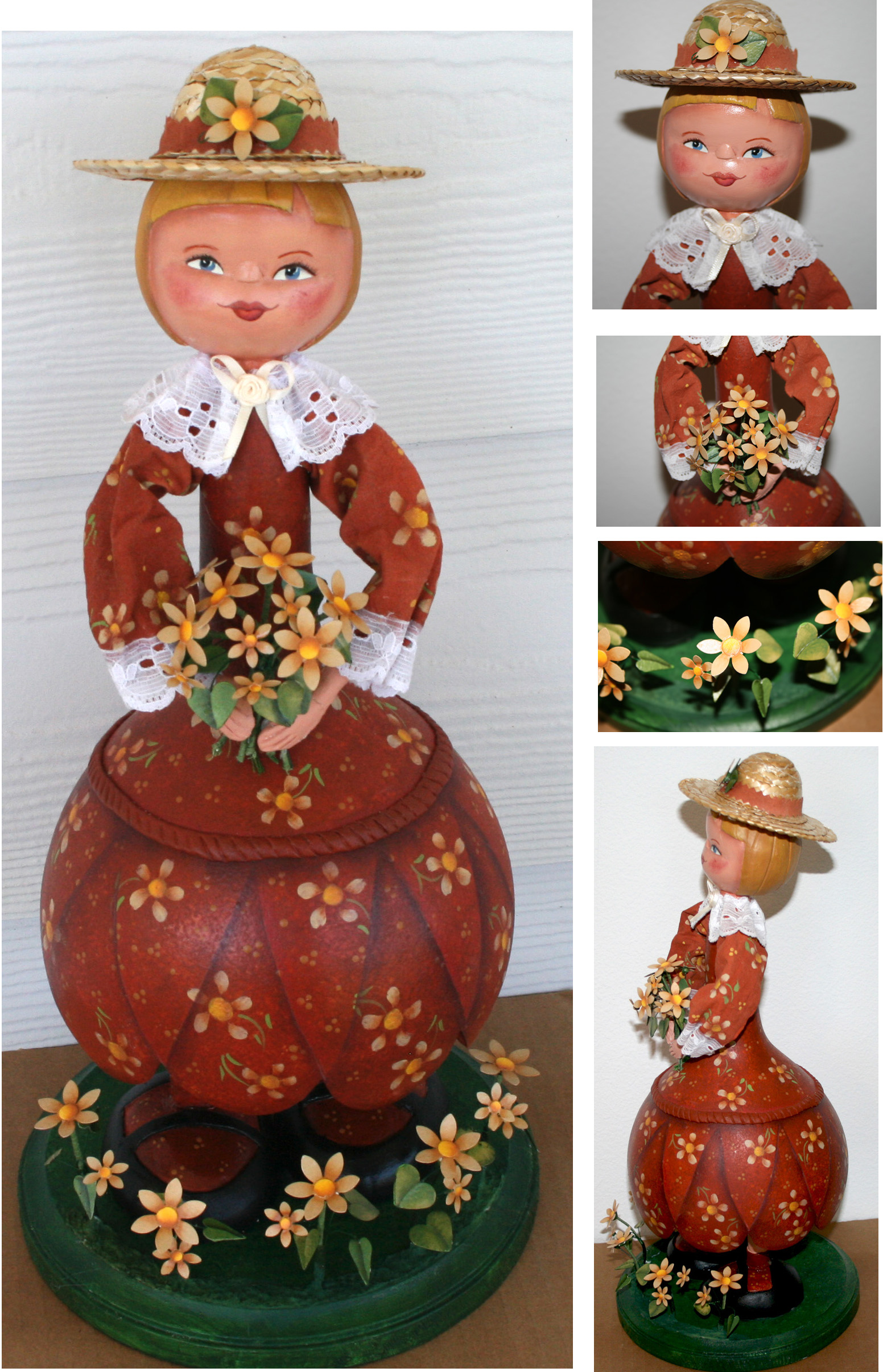 Garden Girl with Daisies in Spring 2013 Art Doll Quarterly